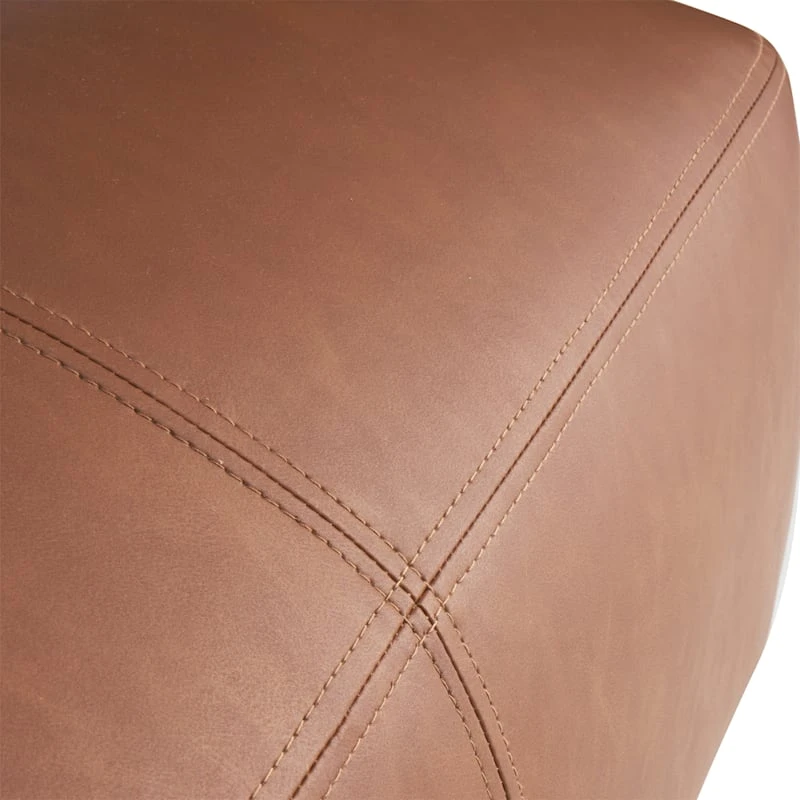 Honeybloom Beau Cognac Faux Leather Bench 3 Honeybloom Beau Cognac Faux Leather Bench - Image 3