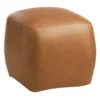 Honeybloom Beau Faux Leather Ottoman, Cognac