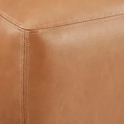 Honeybloom Beau Faux Leather Ottoman, Cognac -Accent Aura Furniture Store honeybloom beau faux leather ottoman cognac 2