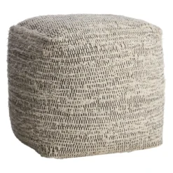 Honeybloom Black & Cream Pouf