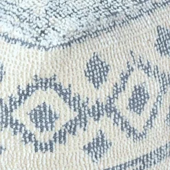 Honeybloom Blue & Cream Pouf -Accent Aura Furniture Store honeybloom blue cream pouf 2