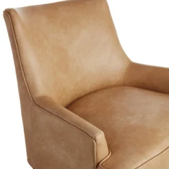Honeybloom Colton Armchair Faux Leather Buff -Accent Aura Furniture Store honeybloom colton armchair faux leather buff 3
