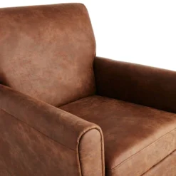 Honeybloom Dylan Brown Faux Leather Armchair -Accent Aura Furniture Store honeybloom dylan brown faux leather armchair 3
