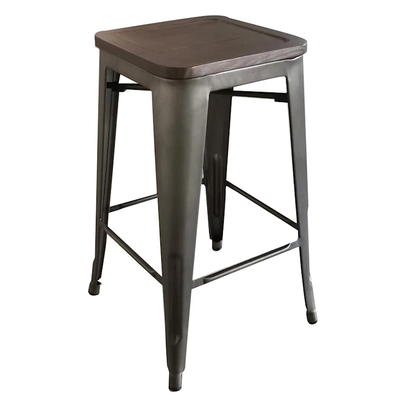 Honeybloom Ennis Metal Counter Stool, 24" 1 Honeybloom Ennis Metal Counter Stool, 24"