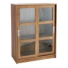 Honeybloom Fullerton 3-Shelf Sliding Door Cabinet