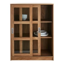 Honeybloom Fullerton 3-Shelf Sliding Door Cabinet -Accent Aura Furniture Store honeybloom fullerton 3 shelf sliding door cabinet 3