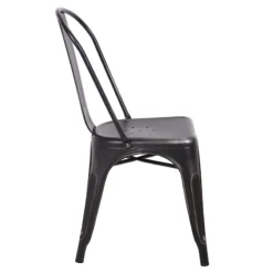 Honeybloom Idris Black Metal Dining Chair -Accent Aura Furniture Store honeybloom idris black metal dining chair 2