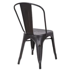 Honeybloom Idris Black Metal Dining Chair -Accent Aura Furniture Store honeybloom idris black metal dining chair 3