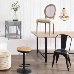 Honeybloom Idris Black Metal Dining Chair -Accent Aura Furniture Store honeybloom idris black metal dining chair 6