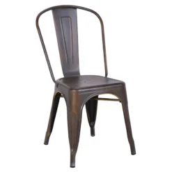 Honeybloom Idris Bronze Metal Dining Chair