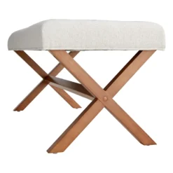 Honeybloom Jordan Chenille Bench, Ivory -Accent Aura Furniture Store honeybloom jordan chenille bench ivory 2