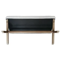 Honeybloom Jordan Chenille Bench, Ivory -Accent Aura Furniture Store honeybloom jordan chenille bench ivory 3