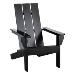 Honeybloom Outdoor Wooden Adirondack Chair, Black