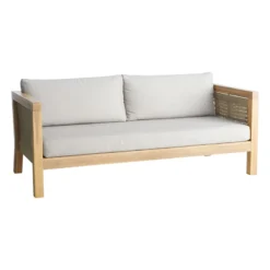 Honeybloom Park City Blonde Acacia Wood Outdoor Sofa