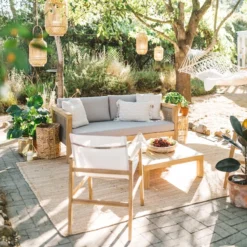 Honeybloom Park City Blonde Acacia Wood Outdoor Sofa 18 Honeybloom Park City Blonde Acacia Wood Outdoor Sofa -Accent Aura Furniture Store honeybloom park city blonde acacia wood outdoor sofa 8