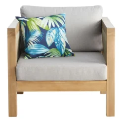 Honeybloom Park City Outdoor Blonde Acacia Wood Lounge Chair With Rope Accent -Accent Aura Furniture Store honeybloom park city outdoor blonde acacia wood lounge chair with rope accent 2