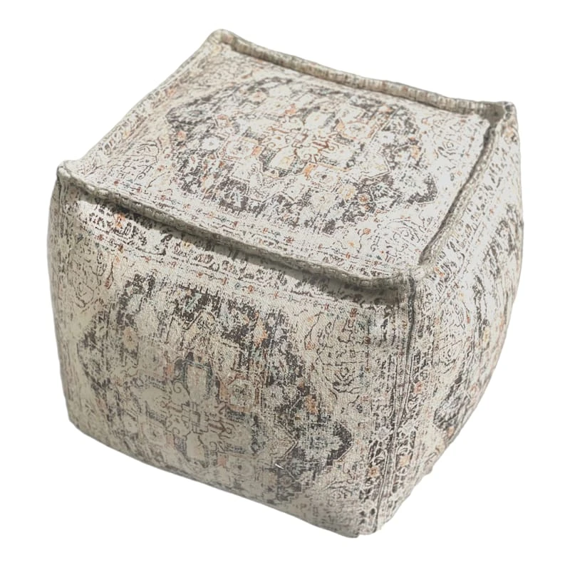 Honeybloom Persian Rug Printed Pouf 1 Honeybloom Persian Rug Printed Pouf