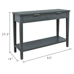 Honeybloom Redmond 2-Drawer Console Table, Grey -Accent Aura Furniture Store honeybloom redmond 2 drawer console table grey 4