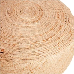 Honeybloom Round Jute Spiral Pouf 3 Honeybloom Round Jute Spiral Pouf -Accent Aura Furniture Store honeybloom round jute spiral pouf 1