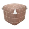 Honeybloom Shiva Brown Woven Pouf