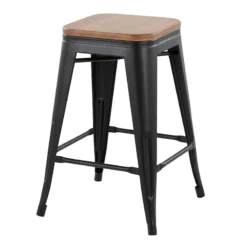 Honeybloom Westfield Counter Stool, Black -Accent Aura Furniture Store honeybloom westfield counter stool black 2
