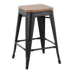 Honeybloom Westfield Counter Stool, Black