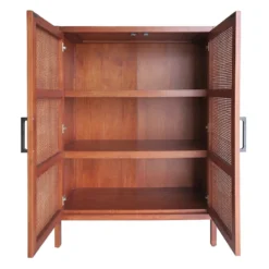 Honeybloom Wood Rattan Door Cabinet -Accent Aura Furniture Store honeybloom wood rattan door cabinet 3