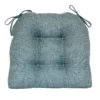 Jasper Textured Chair Pad/4 Tacks/Ties Blue