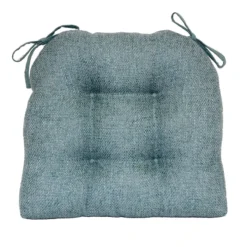 Jasper Textured Chair Pad/4 Tacks/Ties Blue