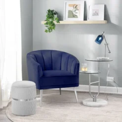 Laila Ali Avani Blue Velvet Accent Chair -Accent Aura Furniture Store laila ali avani blue velvet accent chair 8