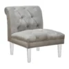 Laila Ali Grey Tufted Accent Chair With Clear Acrylic Legs