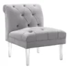 Laila Ali Grey Tufted Acrylic Leg Accent Chair
