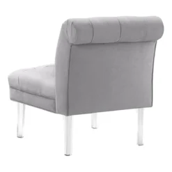 Laila Ali Grey Tufted Acrylic Leg Accent Chair -Accent Aura Furniture Store laila ali grey tufted acrylic leg accent chair 2
