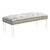 Laila Ali Grey Tufted Acrylic Leg Bench
