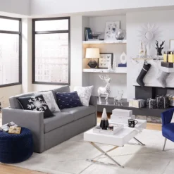 Laila Ali Harlowe Track Arm Sofa Grey -Accent Aura Furniture Store laila ali harlowe track arm sofa grey 4