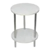 Laila Ali Iris White Marble Accent Table