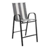 Laila Ali Stackable Black & White Striped Sling Patio Barstool