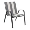 Laila Ali Stackable Black & White Striped Sling Patio Chair