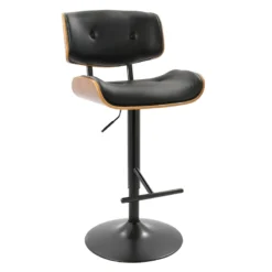 Lombardi Adjustable Faux Leather Barstool