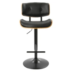 Lombardi Adjustable Faux Leather Barstool -Accent Aura Furniture Store lombardi adjustable faux leather barstool 4