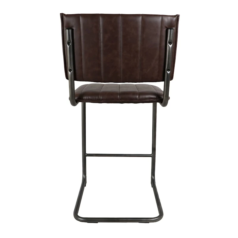 Luka Faux Leather Counter Stool, Dark Brown 5 Luka Faux Leather Counter Stool, Dark Brown - Image 5