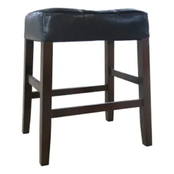 Madison Brown Backless Counter Stool With Faux Leather Upholstered Seat