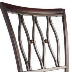 Marsol Brown Metal Swivel Barstool With Faux Leather Seat -Accent Aura Furniture Store marsol brown metal swivel barstool with faux leather seat 4