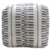 Maya Handwoven Striped Square Pouf