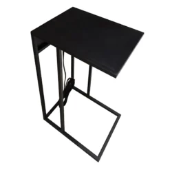 Metal C-Table With Usb Port, Black