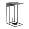 Metal C-Table With USB Port, Dark Grey