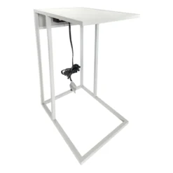 Metal C-Table With USB Port, Grey