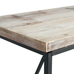 Metal X-Side Table With Wood Top, Large -Accent Aura Furniture Store metal x side table with wood top large 4