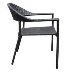 Mid-Century Brown Outdoor Wicker Chair -Accent Aura Furniture Store mid century brown outdoor wicker chair 3