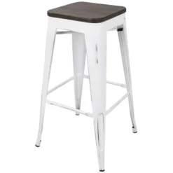 Oregon Vintage White Industrial Backless Barstool, 30" 9 Oregon Vintage White Industrial Backless Barstool, 30" -Accent Aura Furniture Store oregon vintage white industrial backless barstool 30 2